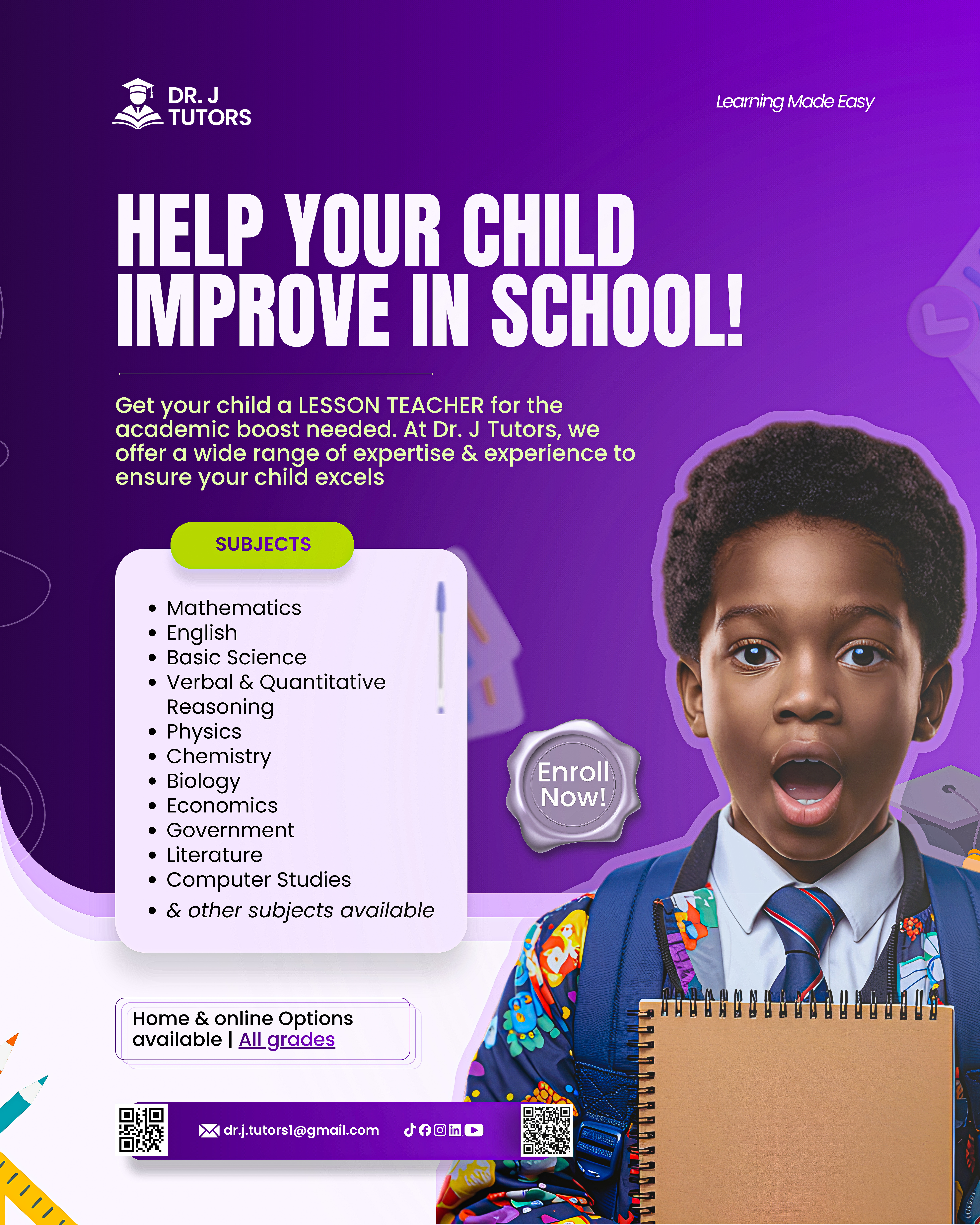 Help Your Child Improve in School Flyer