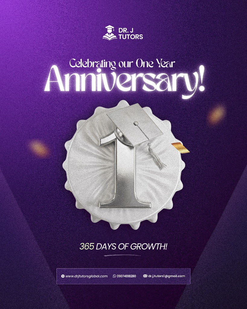 Celebrating Our One Year Anniversary Flyer - Dr. J Tutors