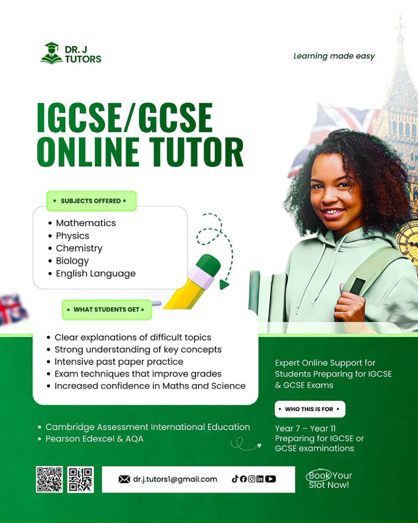 IGCSE & GCSE Online Tutoring Flyer