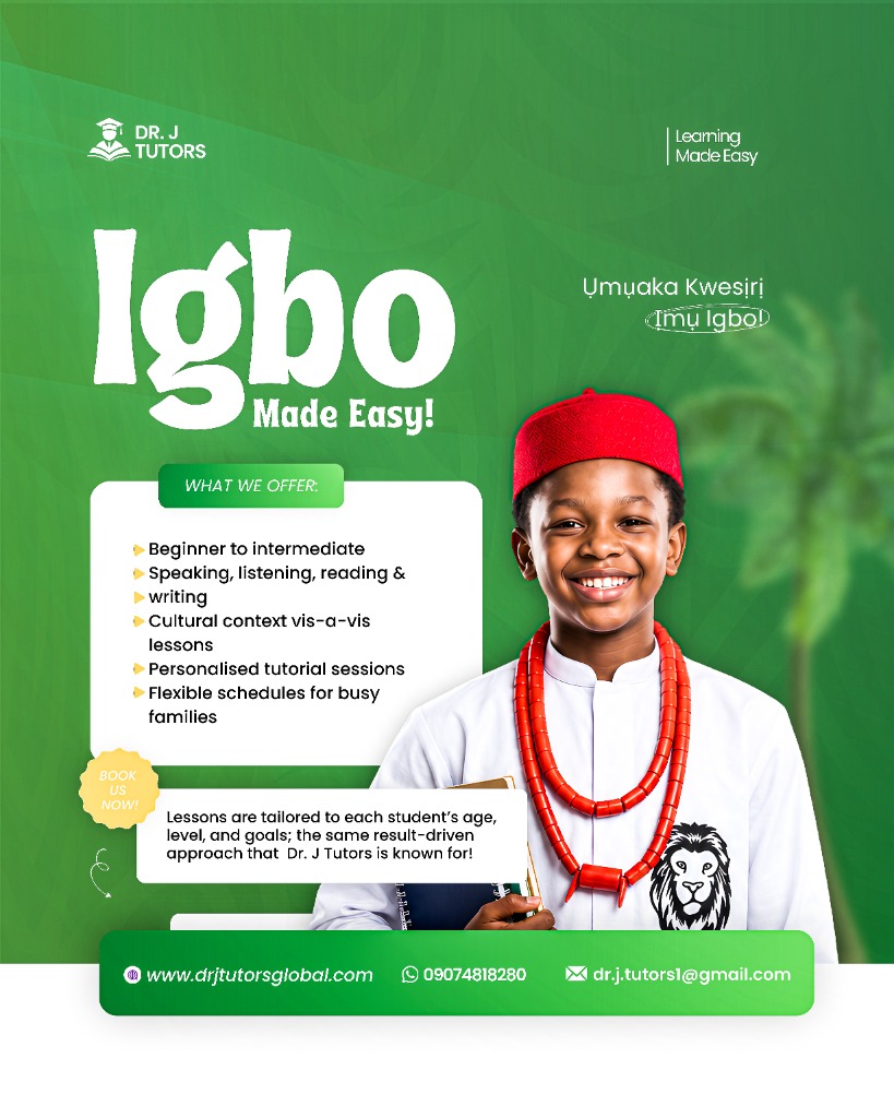 Igbo Made Easy Language Tutoring Flyer - Dr. J Tutors