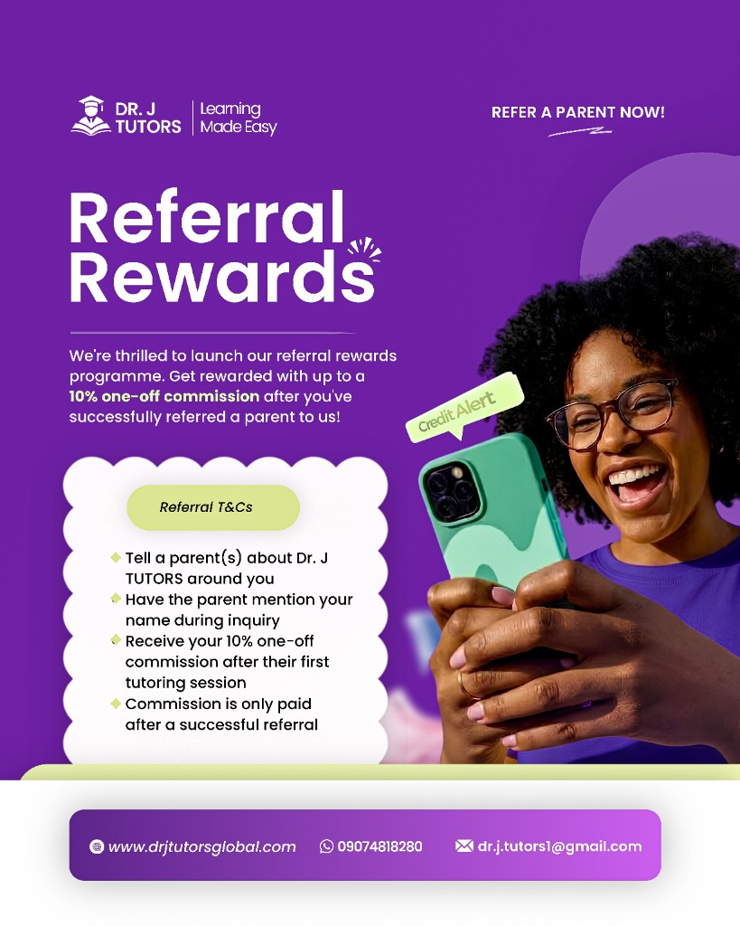 Referral Rewards Flyer - Dr. J Tutors