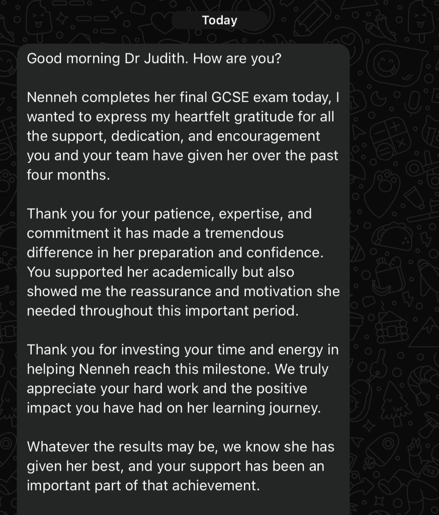Student Review Screenshot - Nenneh GCSE Gratitude Part 1