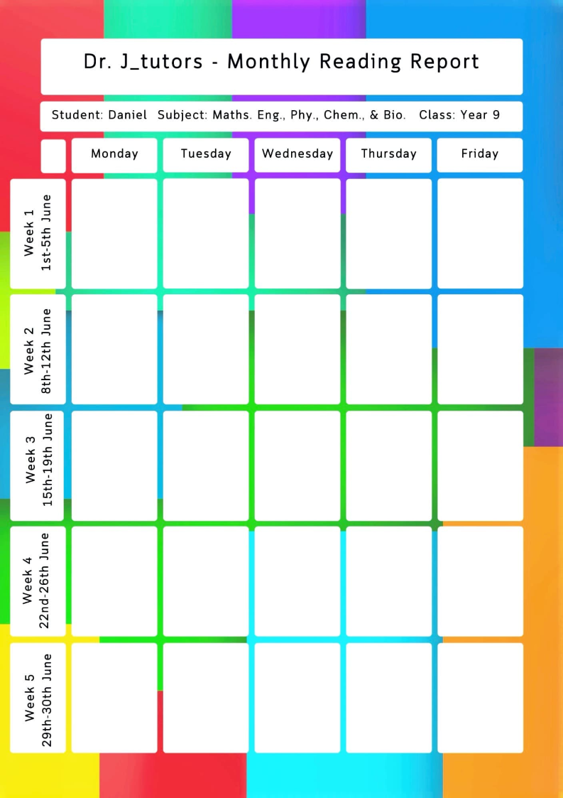 Monthly Reading Report
